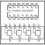 Расположение выводов м/с К561КТ3 (4066)