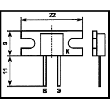 Чертёж транзистора КТ807Б:
